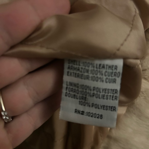 Women’s beige suede fur jacket size small - Picture 3 of 6